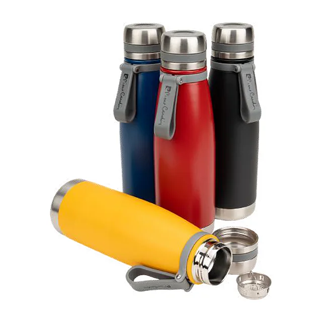 Butelki termiczne 650 ml linii Pierre Cardin w kolorach granatowym, czerwonym, czarnym i żółtym