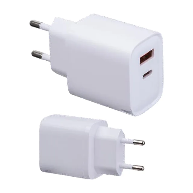 Biała ładowarka sieciowa 30 W z portami USB-A i USB-C