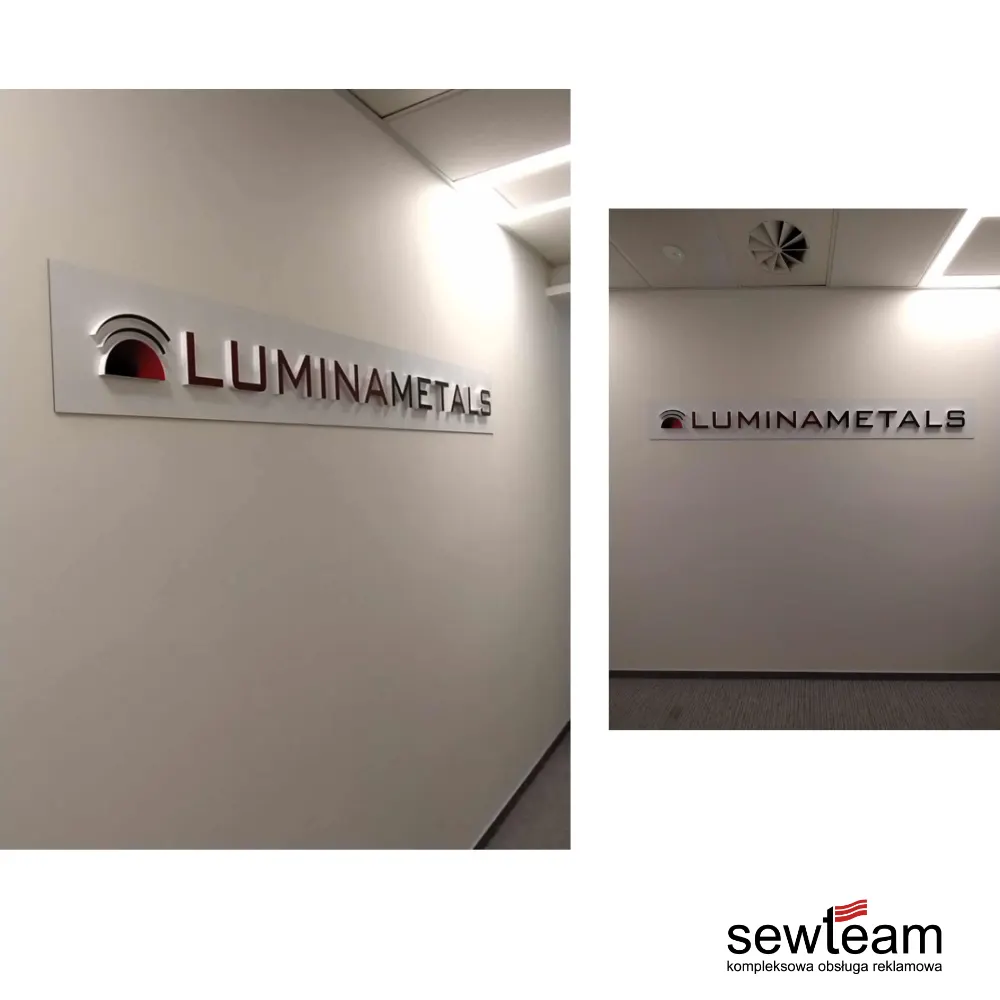 Szyld podświetlany, realizacja Lumina